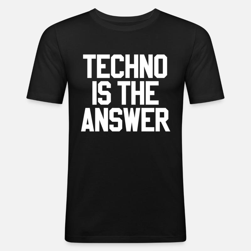 Electronic Dance Techno Techno - T-shirt près du corps Homme - noir