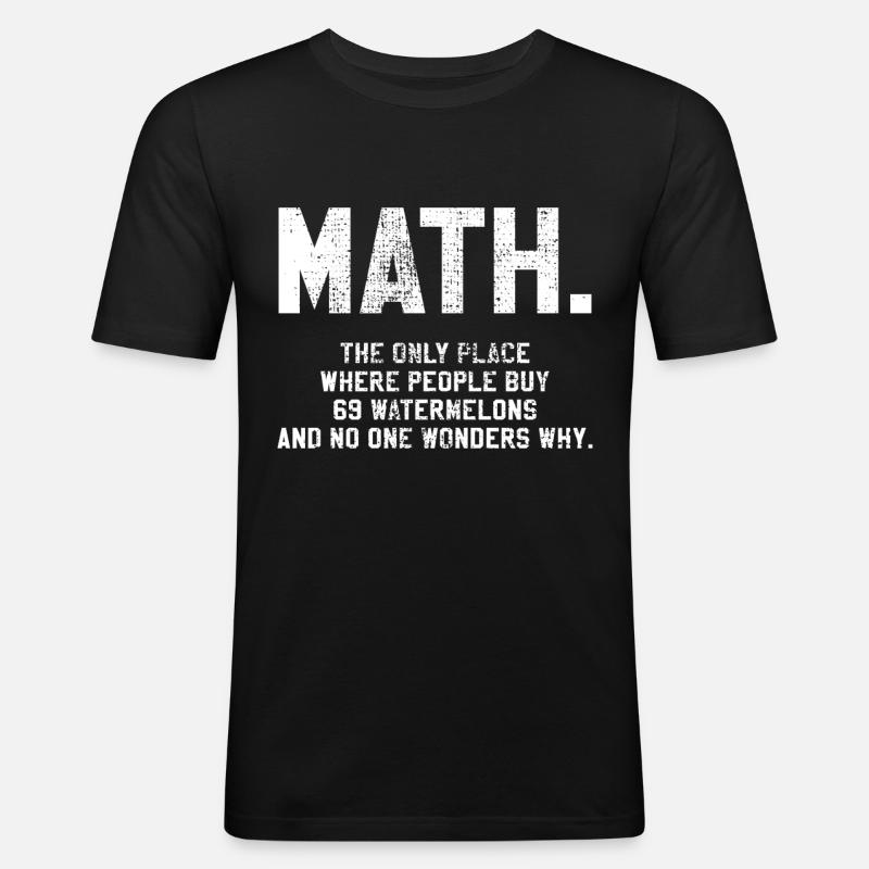 Math text task - Men's Slim Fit T-Shirt - black