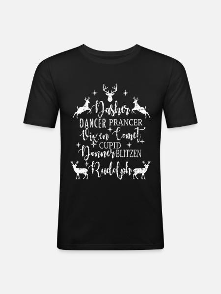 renne - T-shirt près du corps Homme - noir