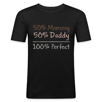 Cadeau de naissance - T-shirt près du corps Homme - noir - Devant - Nik (191cm)