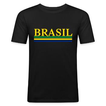 Brésil - T-shirt près du corps Homme - noir - Devant - Nik (191cm)