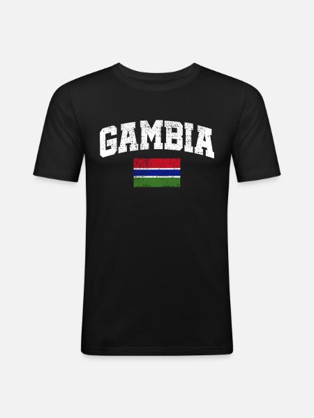 Gambia Flag - Men's Slim Fit T-Shirt - black