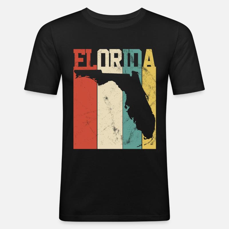 FLORIDA - Männer Slim Fit T-Shirt - Schwarz