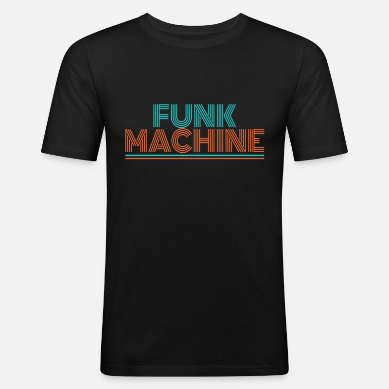Funk Disco 70er DJ - Männer Slim Fit T-Shirt - Schwarz