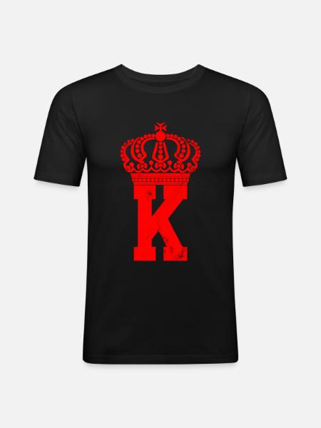Poker King card - Men's Slim Fit T-Shirt - black