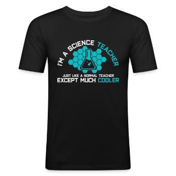 Biologie Chemie Physik Lehrer - Männer Slim Fit T-Shirt - Schwarz - Vorne - Nik (191cm)