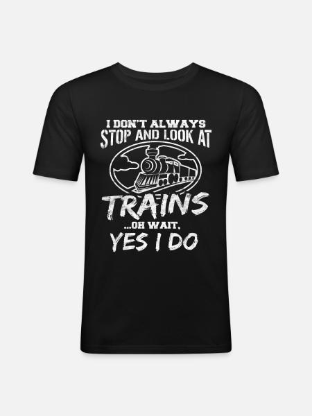 Trains - Men's Slim Fit T-Shirt - black