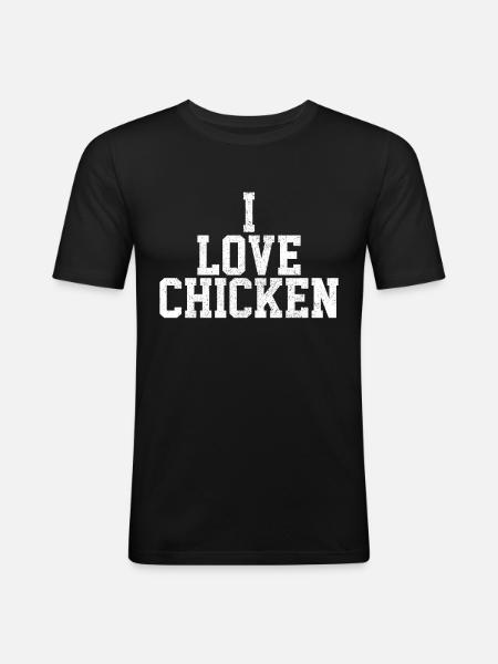 I love chicken - Men's Slim Fit T-Shirt - black