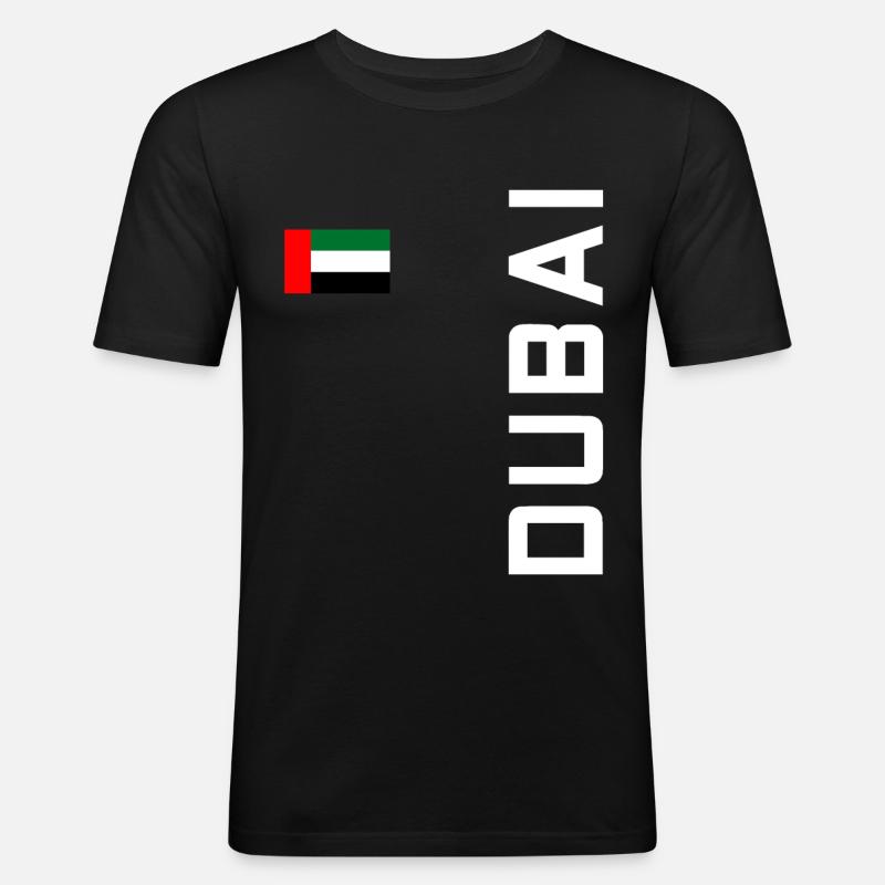 DUBAI DUBAI - Männer Slim Fit T-Shirt - Schwarz
