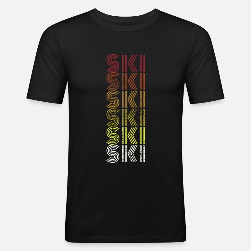 SKI SKI SKI - Männer Slim Fit T-Shirt - Schwarz