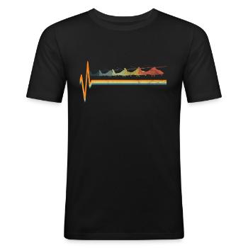 helicopter - Men's Slim Fit T-Shirt - black - Front - Nik (191cm)