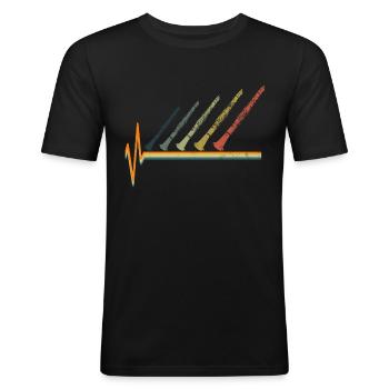 Klarinette - Männer Slim Fit T-Shirt - Schwarz - Vorne - Nik (191cm)