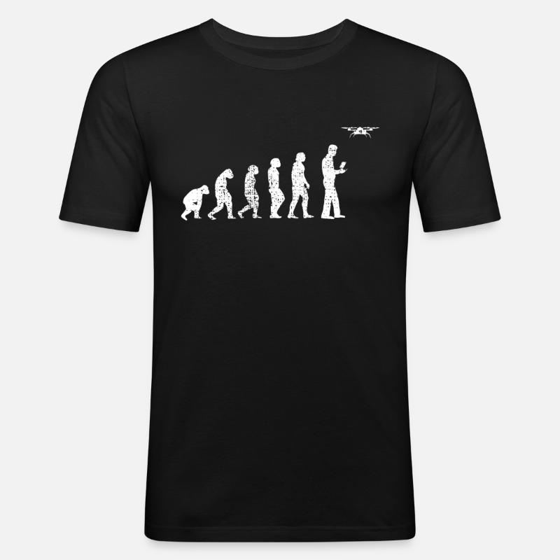 Drone Evolution - Men's Slim Fit T-Shirt - black