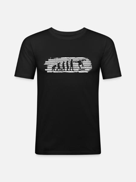 Skateboard Evolution - Männer Slim Fit T-Shirt - Schwarz