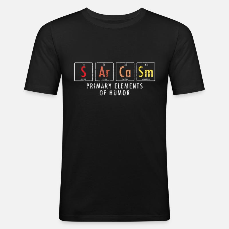Sarkasmus Elemente Nerd Science - Männer Slim Fit T-Shirt - Schwarz