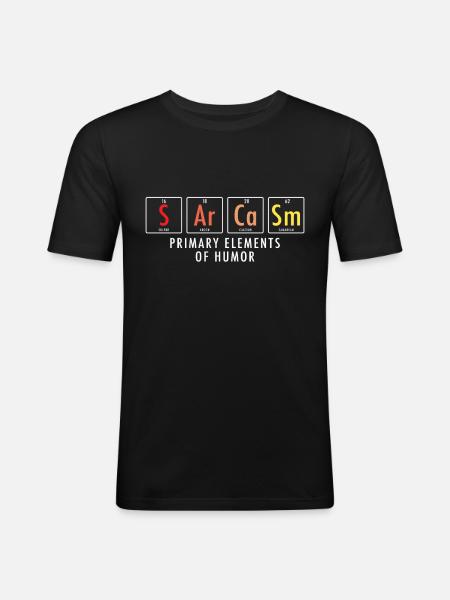 sarcasm - Men's Slim Fit T-Shirt - black