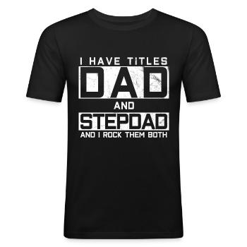 stepfather - Men's Slim Fit T-Shirt - black - Front - Nik (191cm)