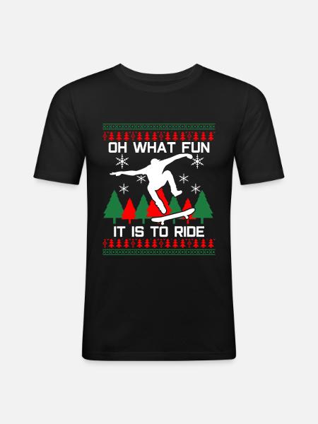 Skateboard Christmas - Men's Slim Fit T-Shirt - black