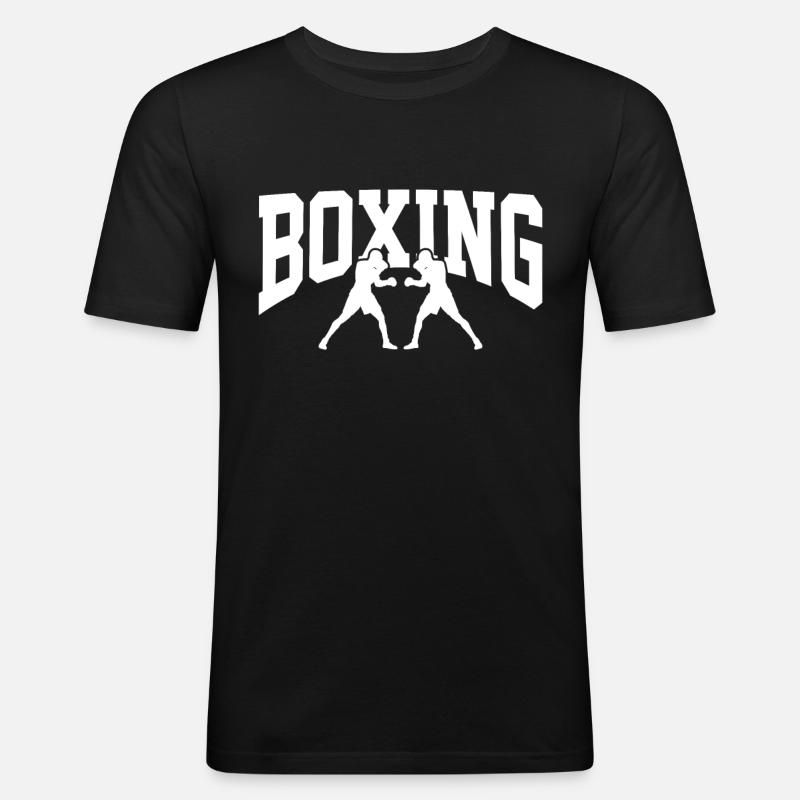 Boxen Kampf - Männer Slim Fit T-Shirt - Schwarz