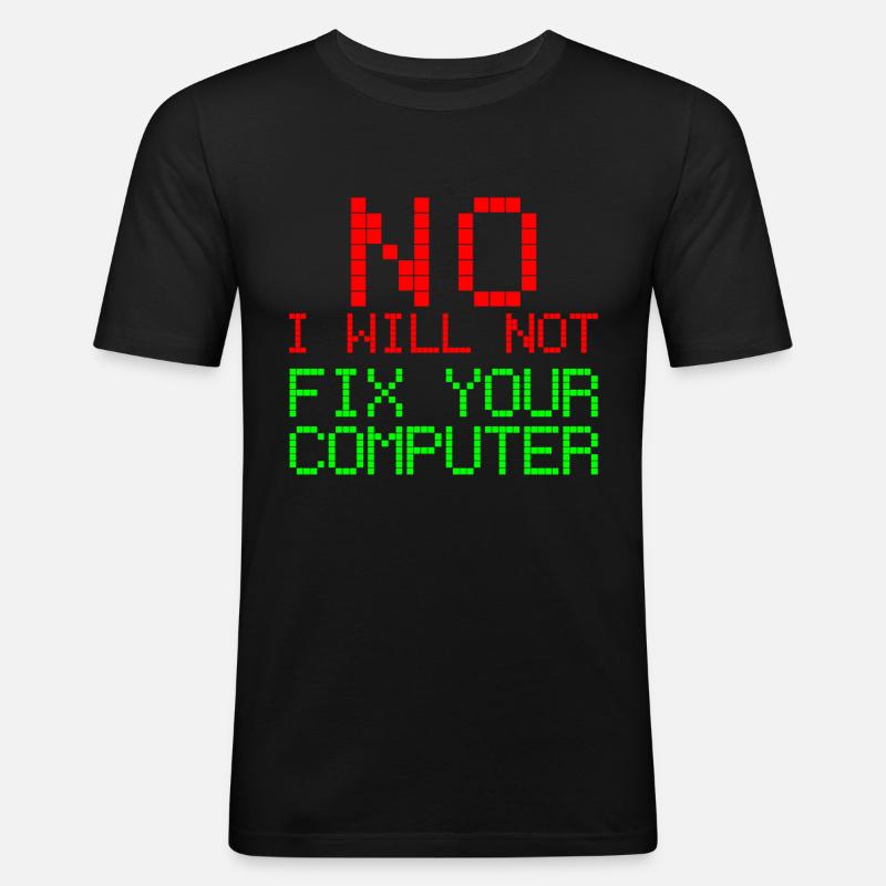 Informatique Software Engineer Programmer Code - T-shirt près du corps Homme - noir