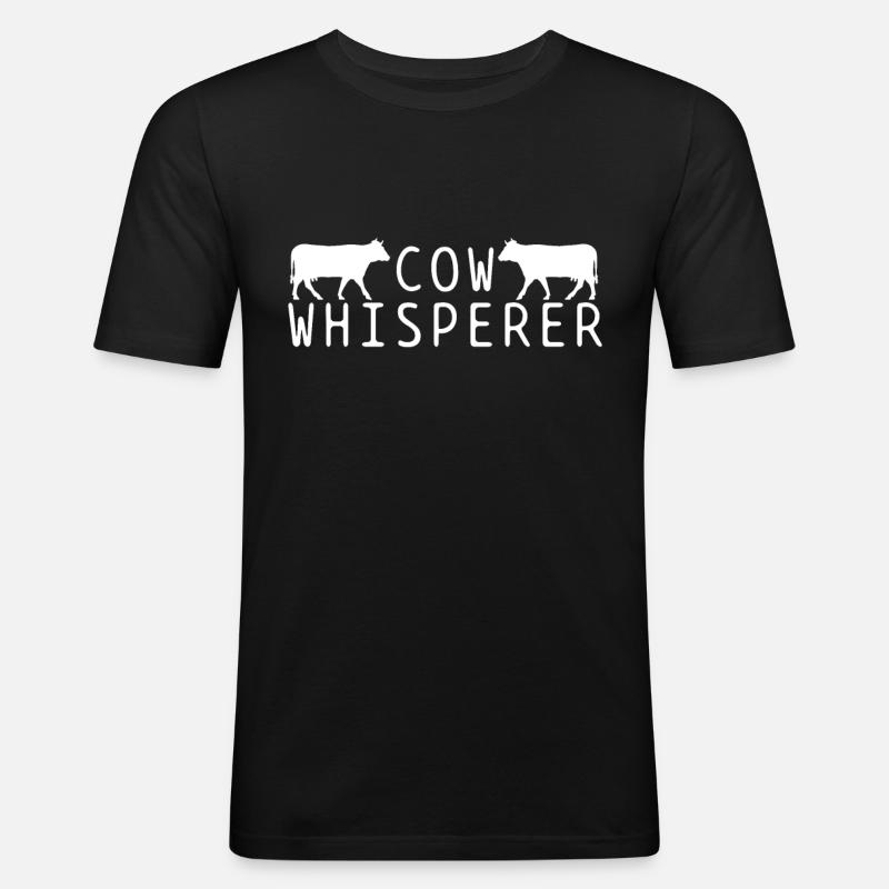 Bauer Kuh - Männer Slim Fit T-Shirt - Schwarz