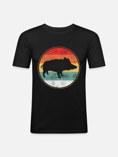 wild boar - Men's Slim Fit T-Shirt - black