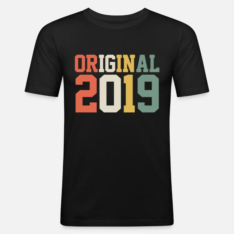 Original 2019 2019 2019 - Männer Slim Fit T-Shirt - Schwarz