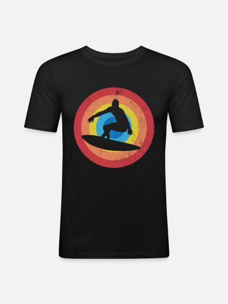Surfer Surfboard - Men's Slim Fit T-Shirt - black
