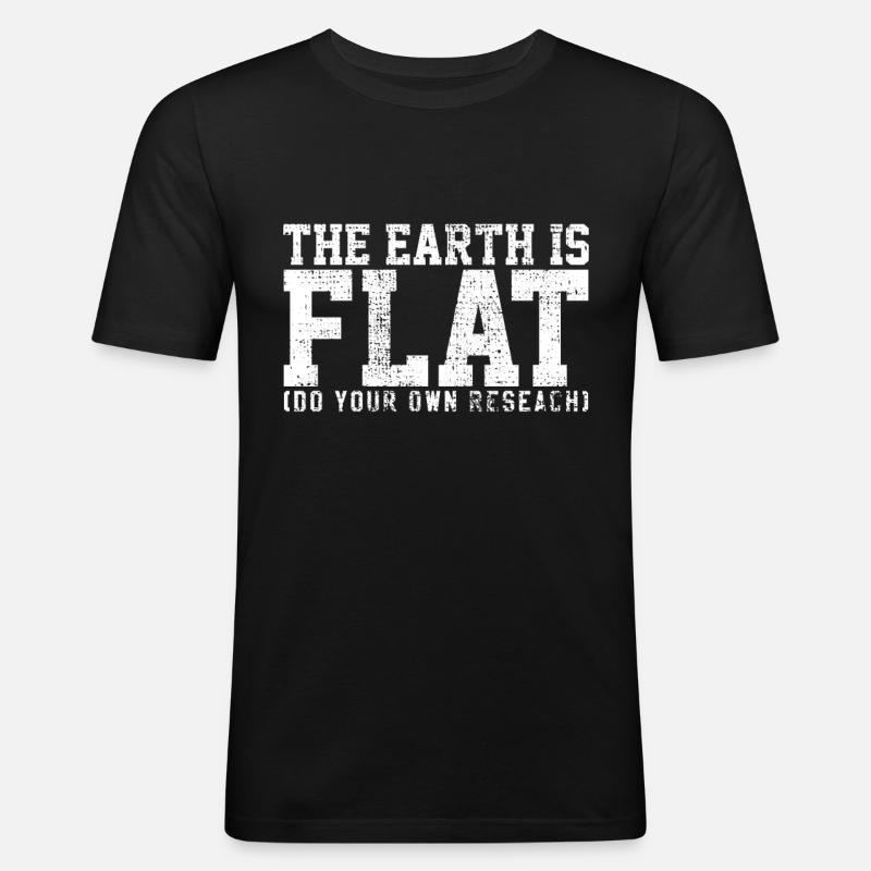 Flat earth theory - Men's Slim Fit T-Shirt - black
