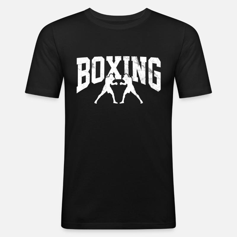 Boxen - Männer Slim Fit T-Shirt - Schwarz