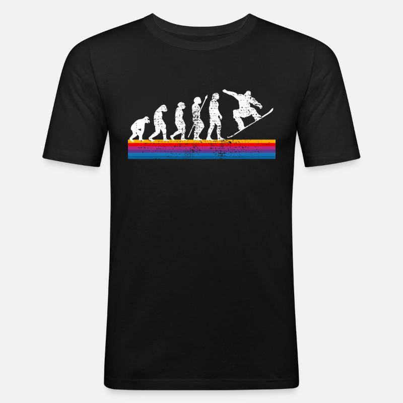 Evolution du snowboard - T-shirt près du corps Homme - noir