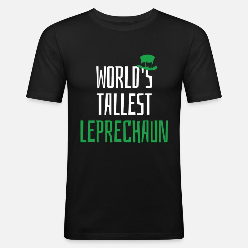 ST PATRICKS DAY LEPRECHAUN - Männer Slim Fit T-Shirt - Schwarz