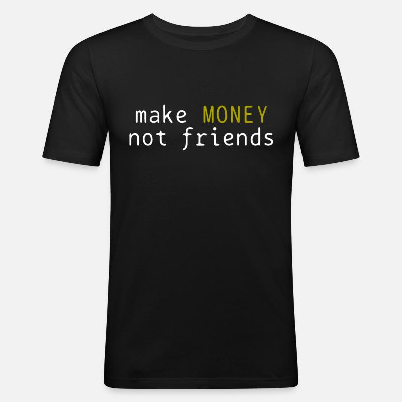 Geld - Männer Slim Fit T-Shirt - Schwarz