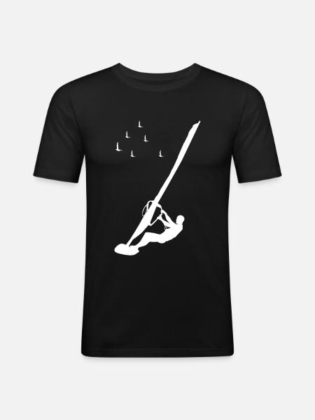 WIND SURF SHIRT - Männer Slim Fit T-Shirt - Schwarz