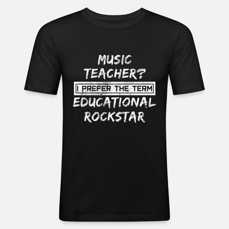 Musiklehrer - Männer Slim Fit T-Shirt - Schwarz
