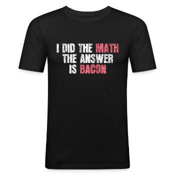Humour mathématique - T-shirt près du corps Homme - noir - Devant - Nik (191cm)