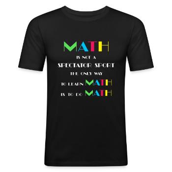 Math Humour Enseignant Étudiant - T-shirt près du corps Homme - noir - Devant - Nik (191cm)