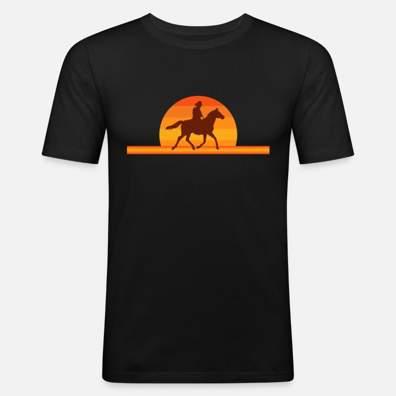 Reiten Reiten - Männer Slim Fit T-Shirt - Schwarz