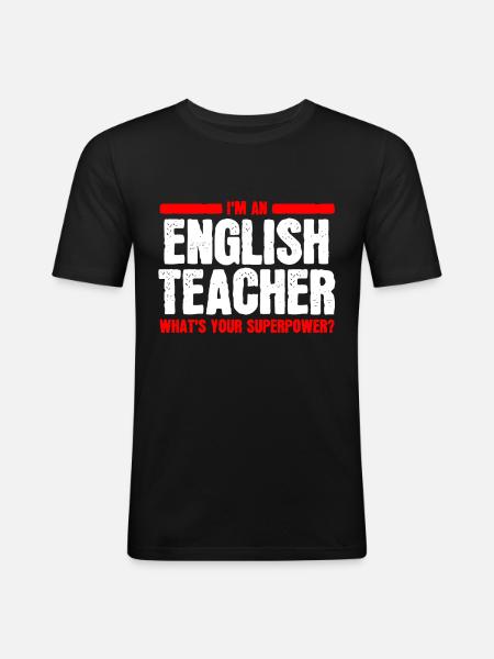 Prof d'anglais prof d'anglais - T-shirt près du corps Homme - noir