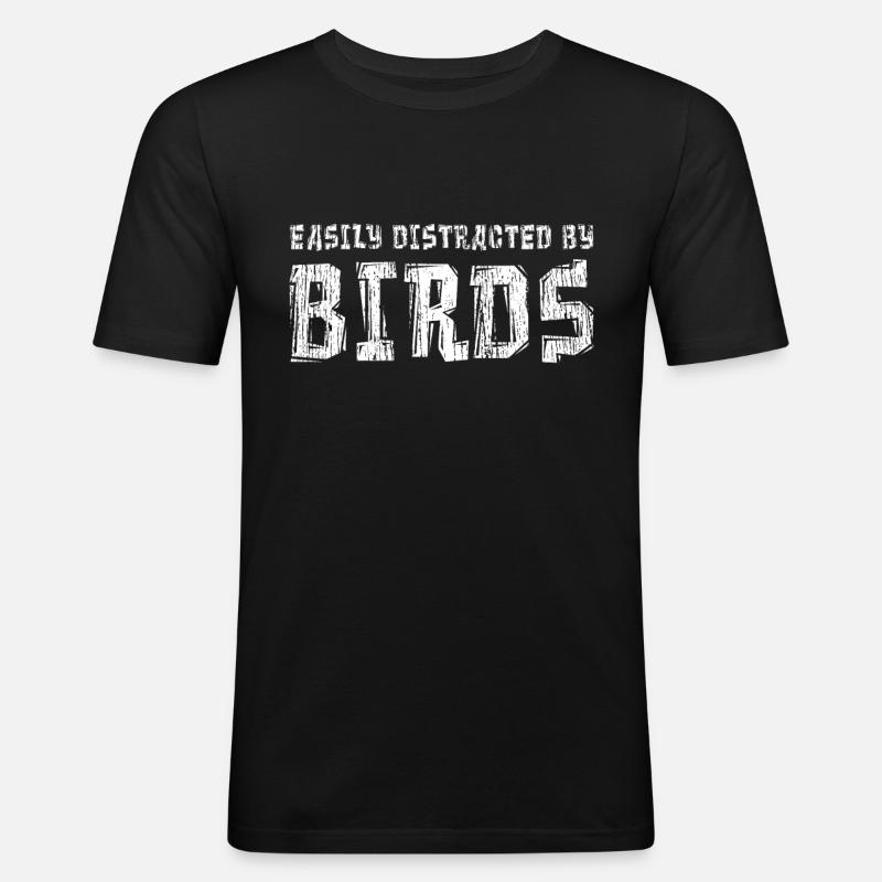Vogel - Männer Slim Fit T-Shirt - Schwarz