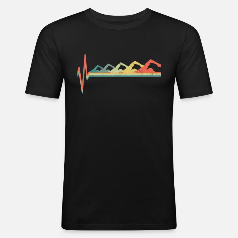 Nager évolution nageur - T-shirt près du corps Homme - noir