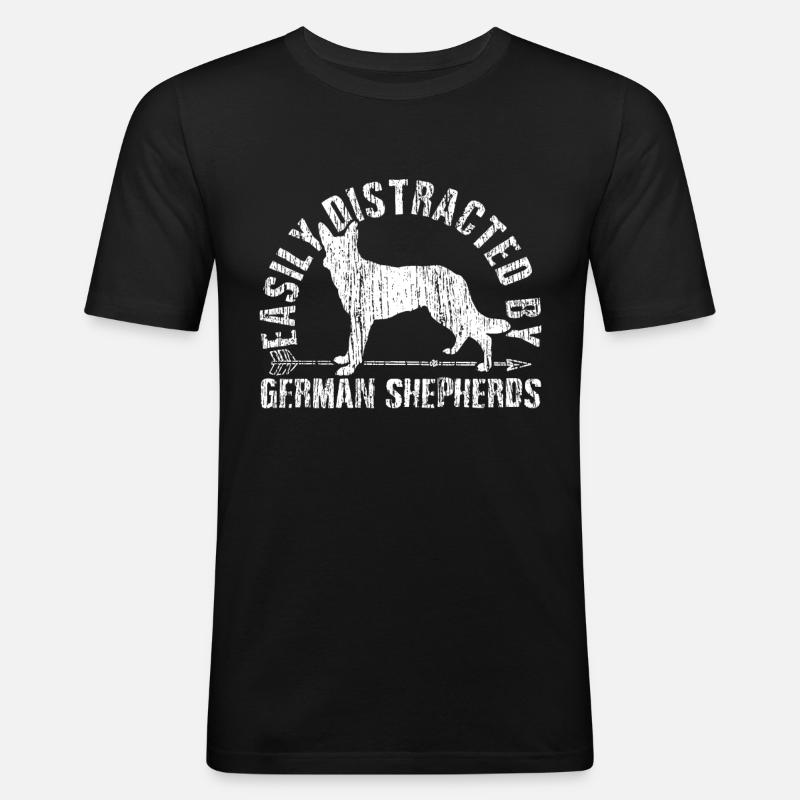 Deutscher Schäferhund - Männer Slim Fit T-Shirt - Schwarz