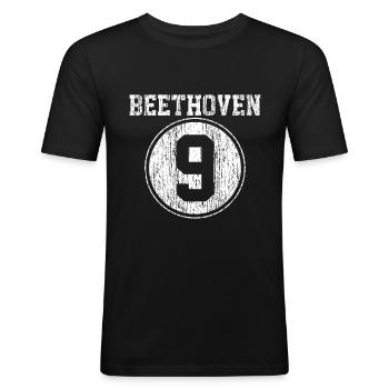 Beethoven - T-shirt près du corps Homme - noir - Devant - Nik (191cm)