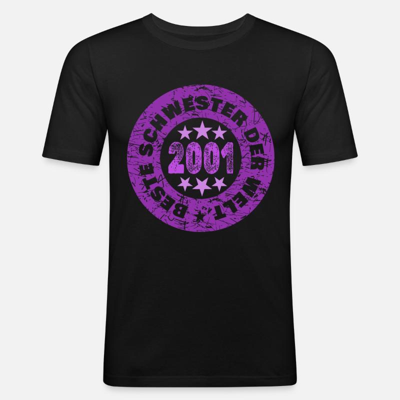 01er - Männer Slim Fit T-Shirt - Schwarz