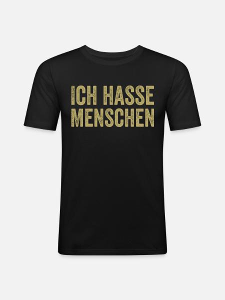 I hate people - Men's Slim Fit T-Shirt - black