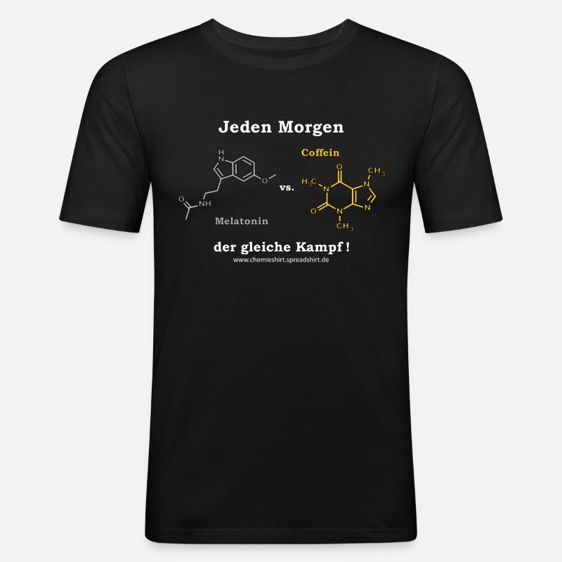 melatonin_vs_coffein_2_mp - T-shirt près du corps Homme - noir