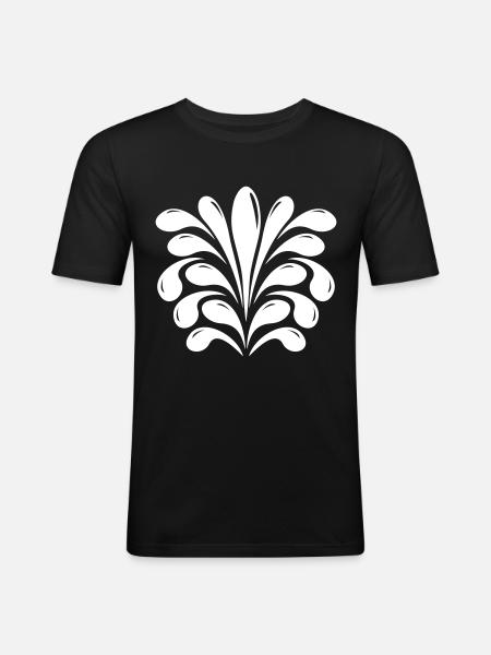 Spritzer / Fontäne - Männer Slim Fit T-Shirt - Schwarz