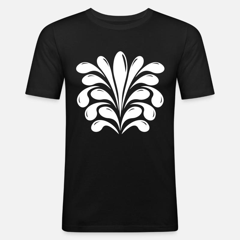 Spritzer / Fontäne - Männer Slim Fit T-Shirt - Schwarz