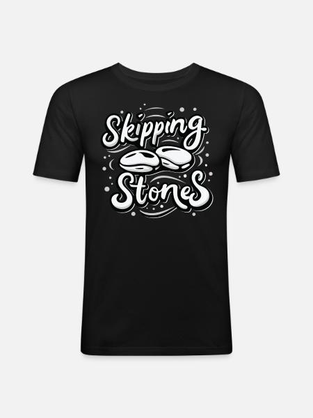 Skipping Stones - Men's Slim Fit T-Shirt - black