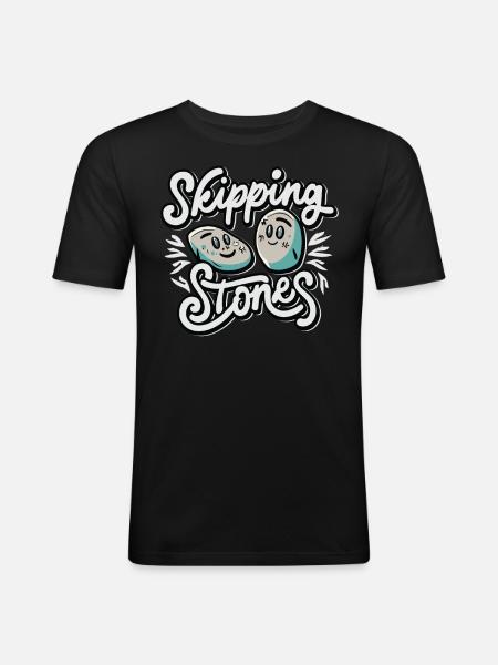 Skipping Stones - Men's Slim Fit T-Shirt - black